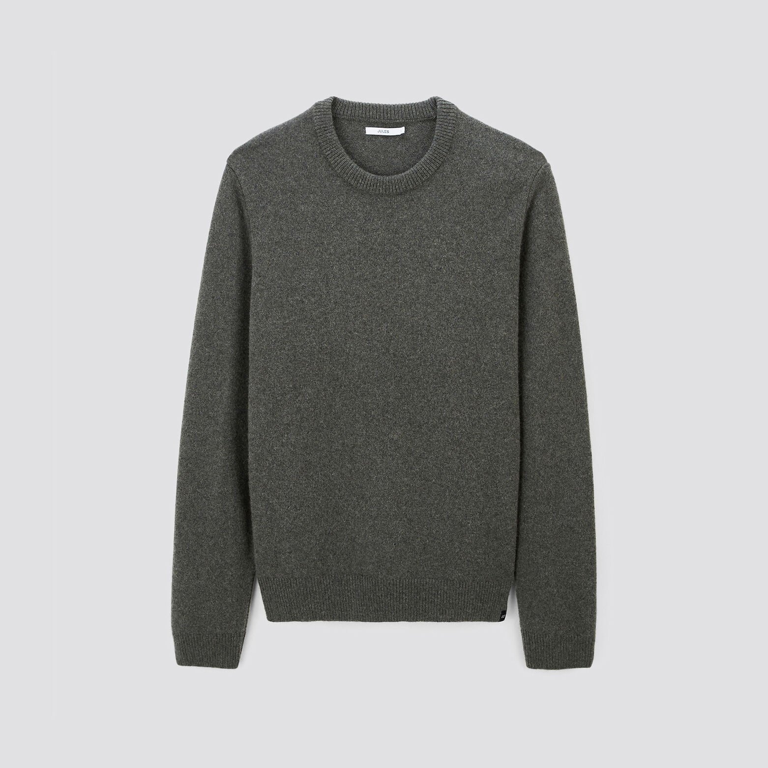 Pull à col rond uni Vert