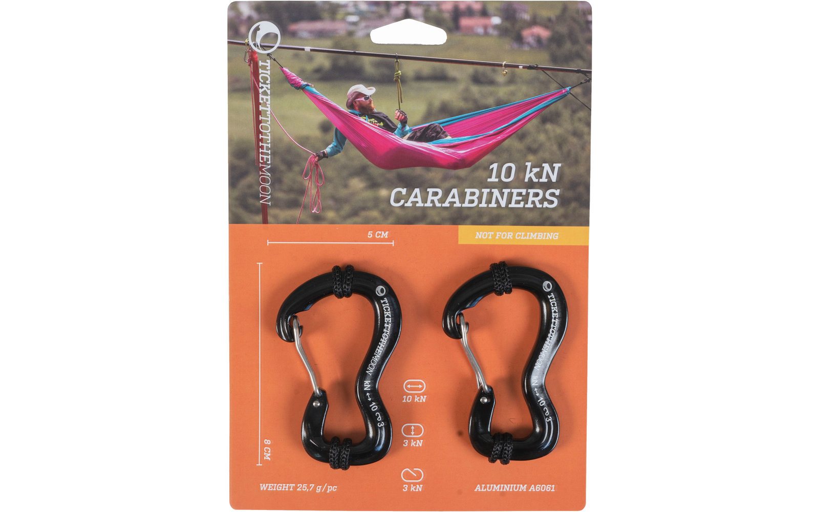 Ticket to the Moon Aluminium 10kN Aluminium Karabiner 2 Stück