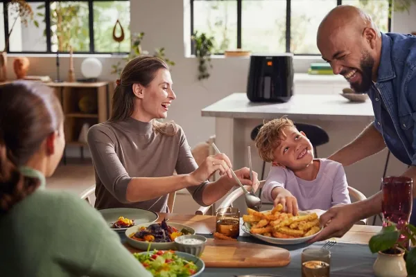 Philips Essential HD9280 Airfryer XL - Varmluftsrister - 6.2 liter - 2000 W - mørk sølv/sort
