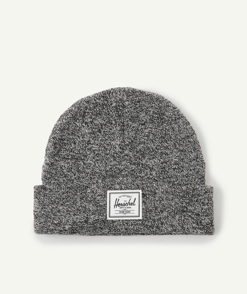 HERSCHELBONNET ADO ELMER SHALLOW EN MAILLE GRIS FONCÉ MOUCHETÉ