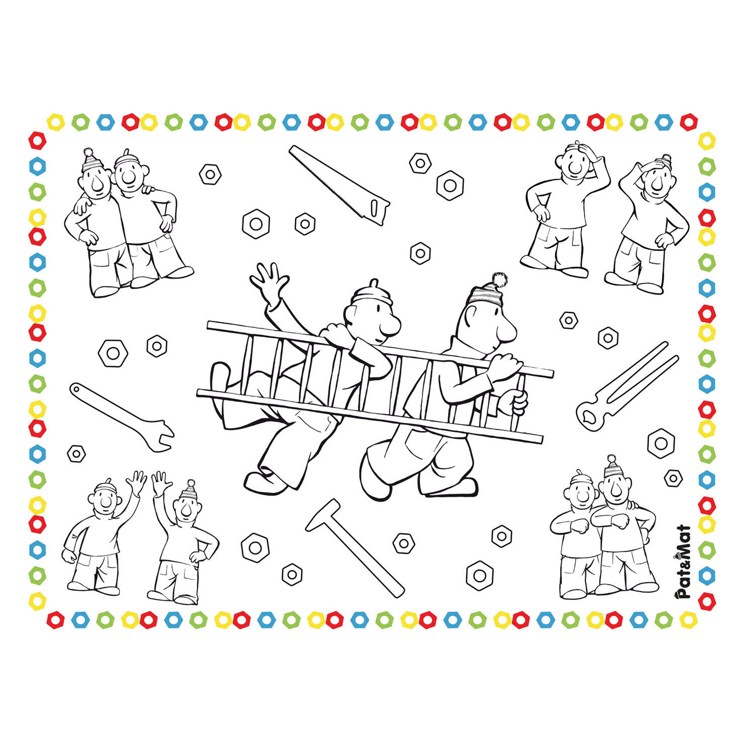 Buurman & Buurman Placemats Kleurplaten, 6st.