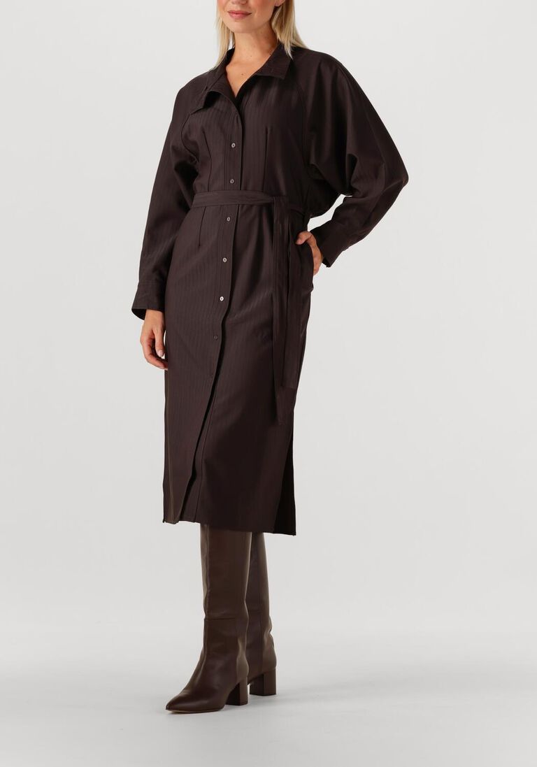 bruine co'couture midi jurk zellacc batwing dress