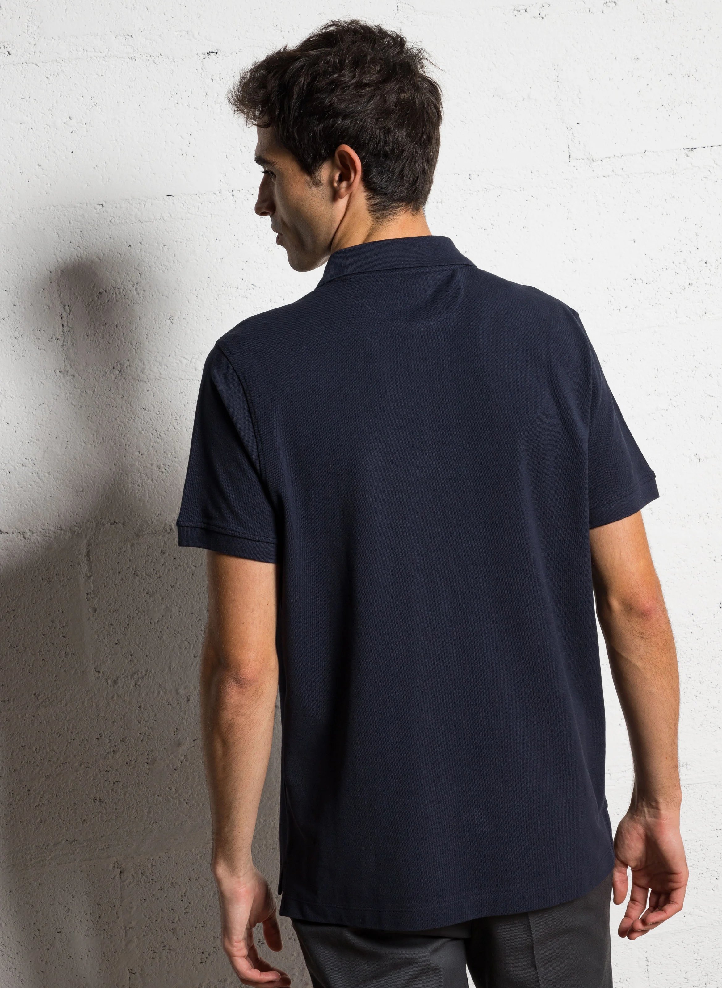 Polo regular-fit en coton piqué | Bleu
