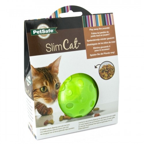Bola dispensadora de petiscos Slimcat para gatos, verde