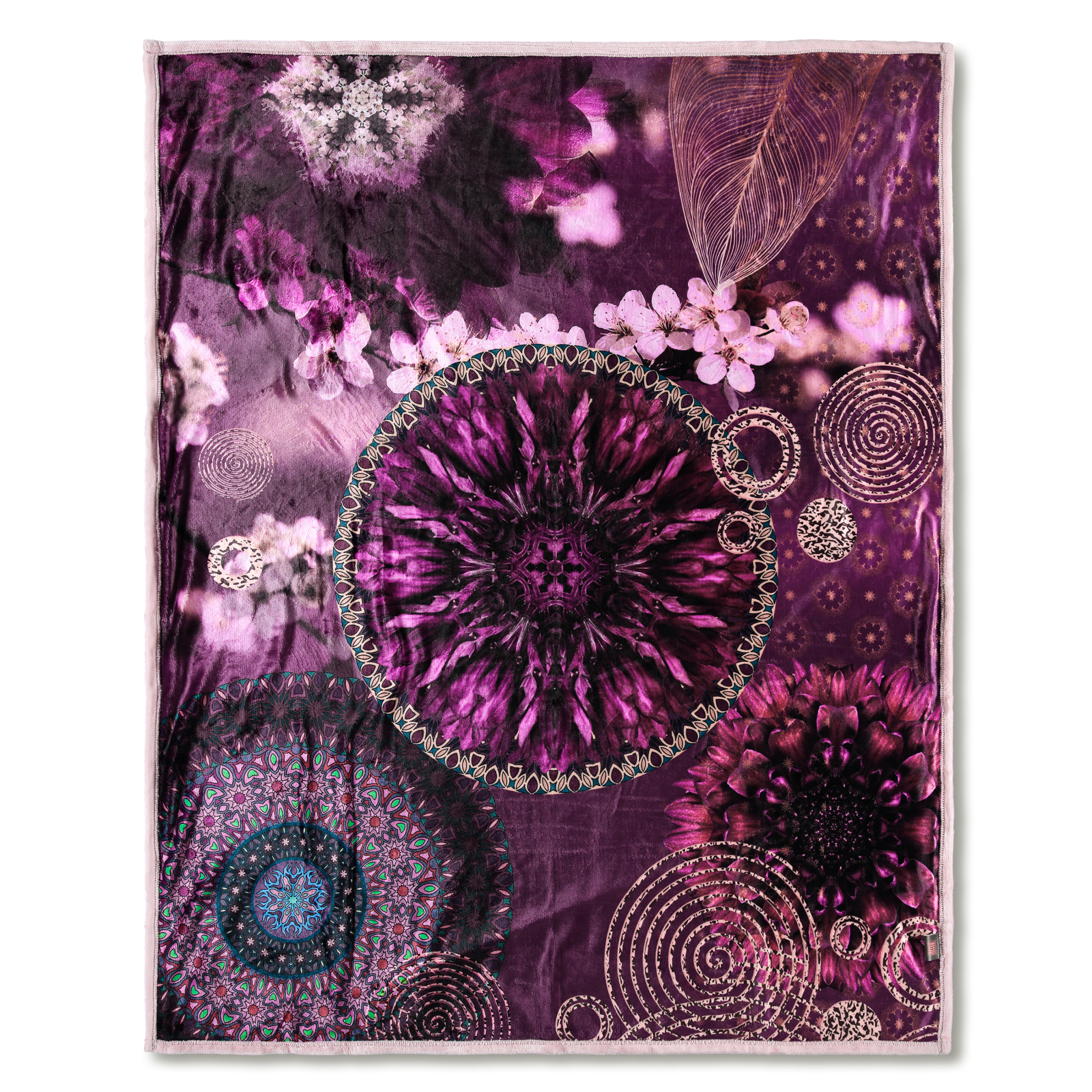 Wendedecke - rosa-lila - Floral - 130x160cm
