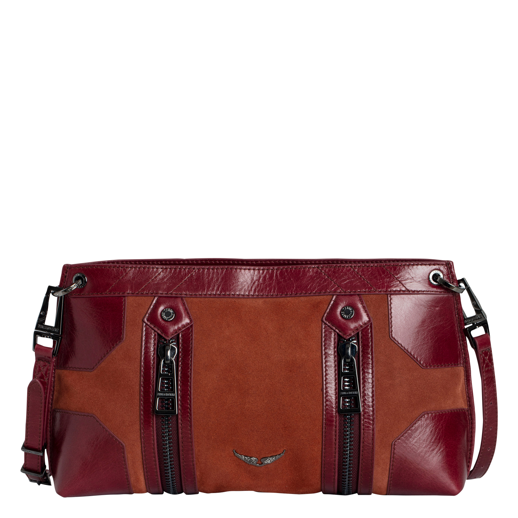 SUNNY MOODY - Sac bandoulière en cuir velours| Marron