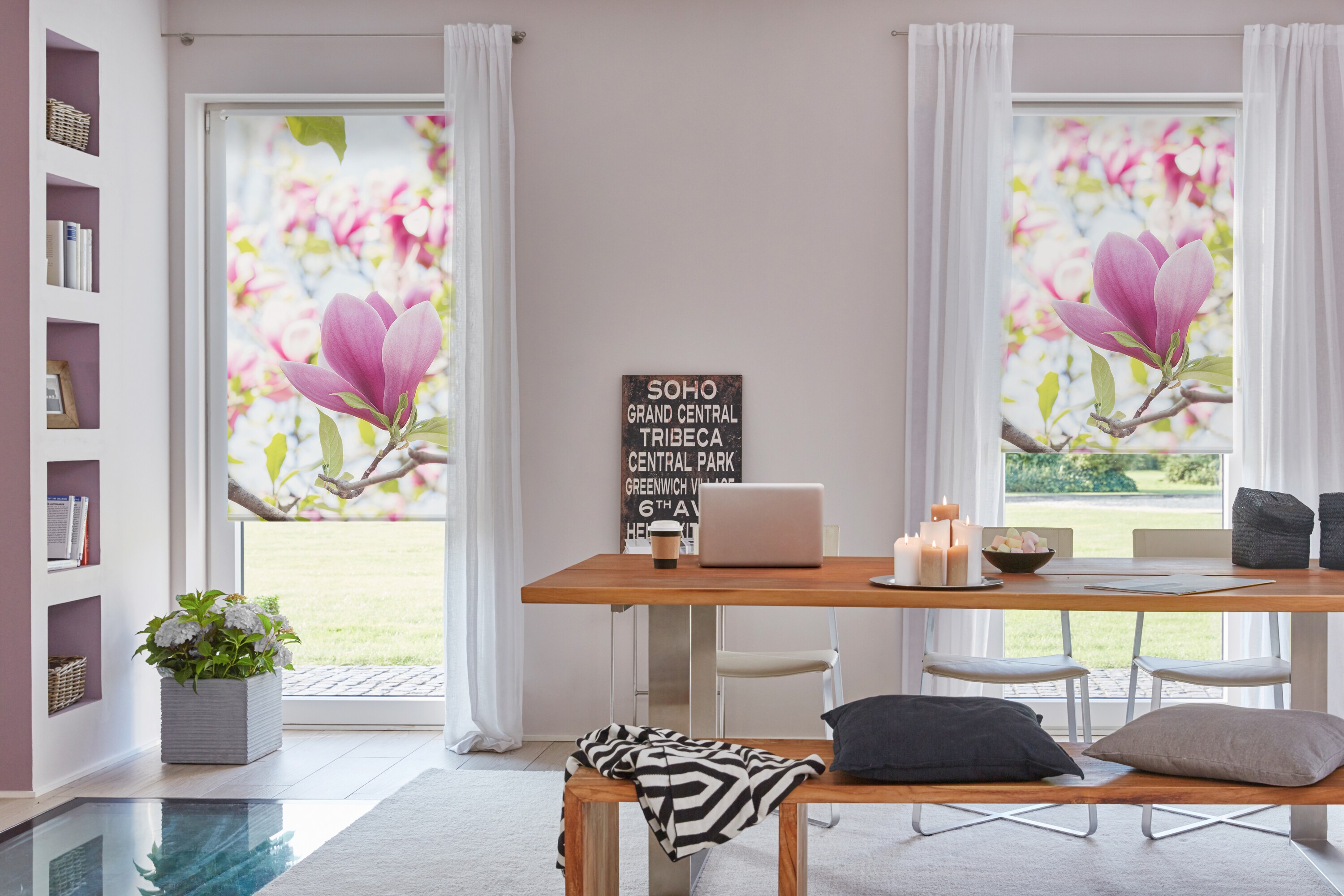 Lichtblick Rollo Klemmfix, ohne Bohren, blickdicht, Magnolie - Rosa