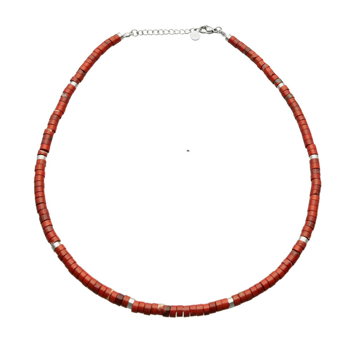 Collier Chakra Perles Heishi Jaspe Rouge-45 cm