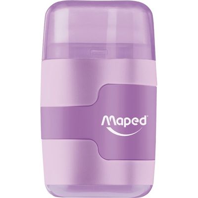 Maped Connect Pastel - Taille crayon / Gomme 2-en-1 - 2 trous - disponible dans différentes couleurs