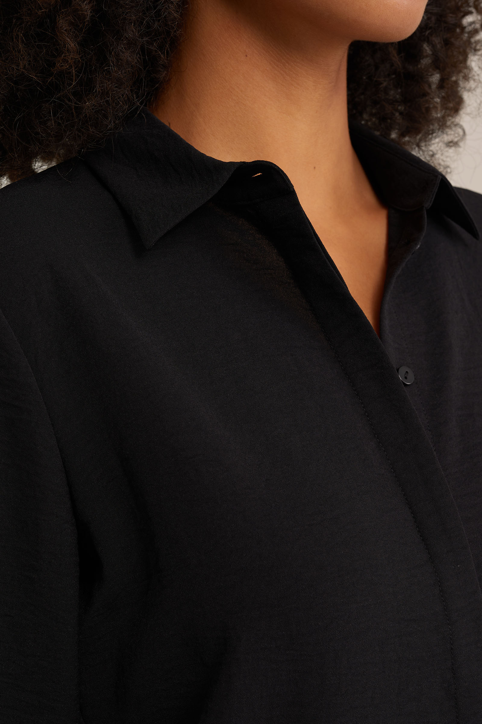 blouse met fijne structuur WE Fashion Zwart