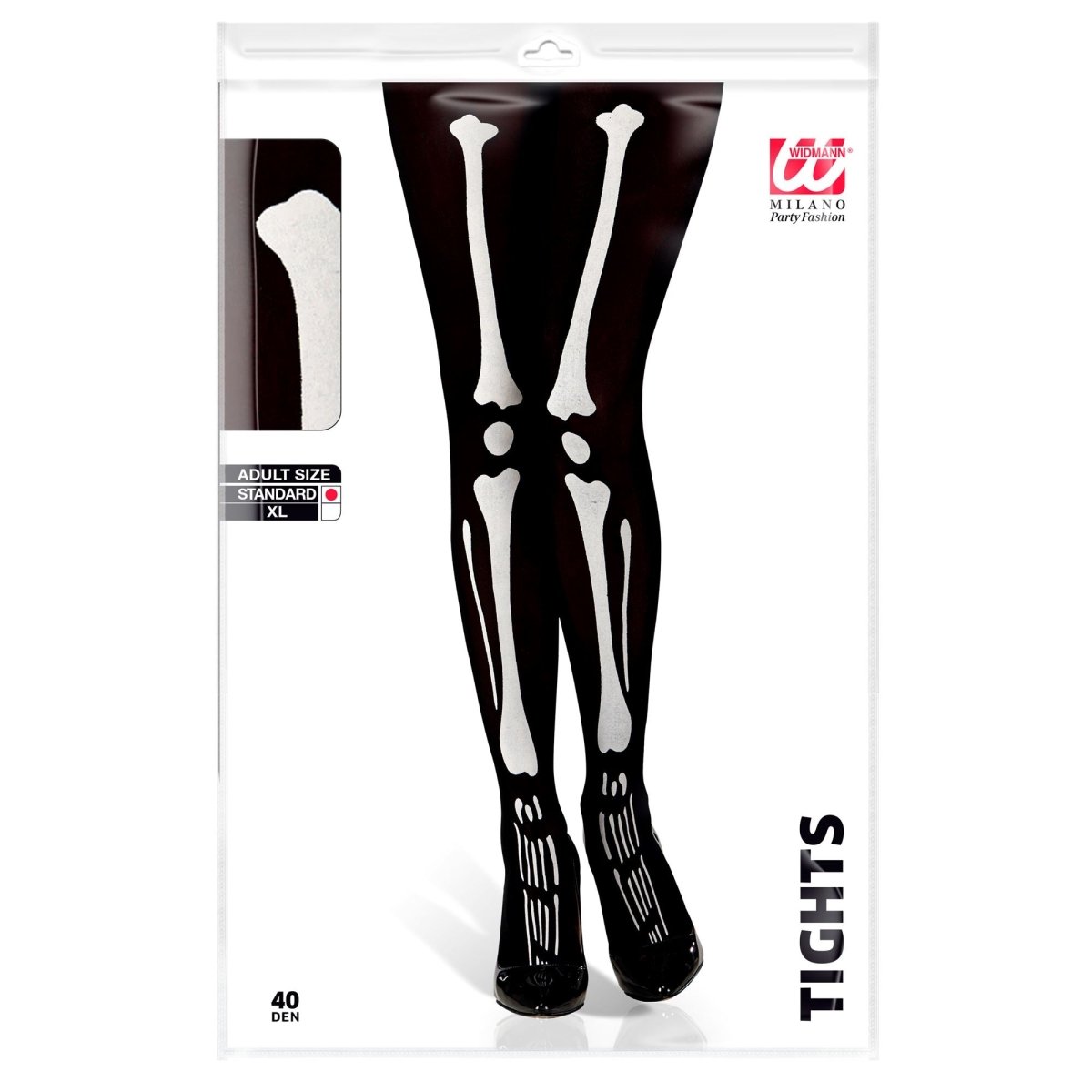 Halloween Panty Zwart Wit Skelet