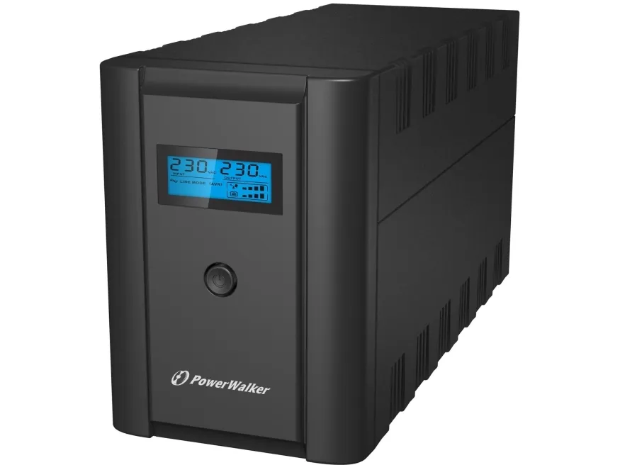 PowerWalker VI 2200 LCD/FR - UPS - AC 230 V - 1200 Watt - 2200 VA - 9 At - USB - output-stikforbindelser: 4 - sort