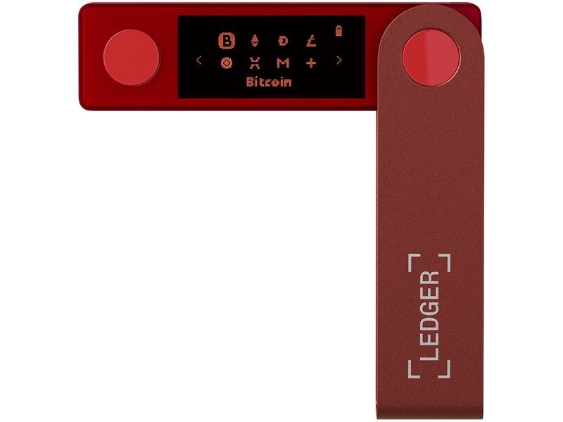 Ledger Nano X Ruby Red Crypto-Hardware-Wallet mit Bluetooth zum Kaufen, Verwalten und Vermehren digitaler Vermögenswerte