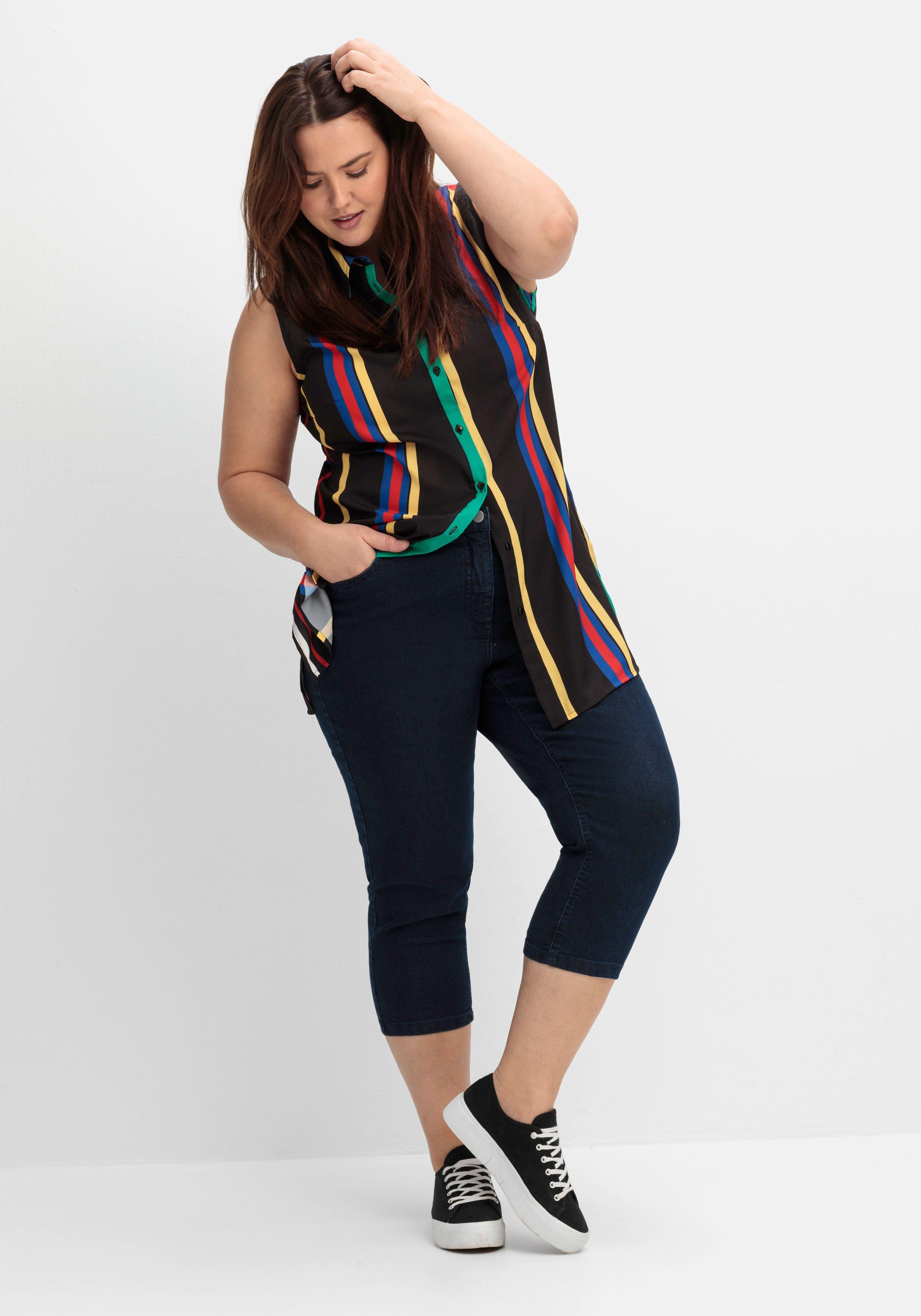 3/4-Jeans mit Zierschnürung hinten am Saum