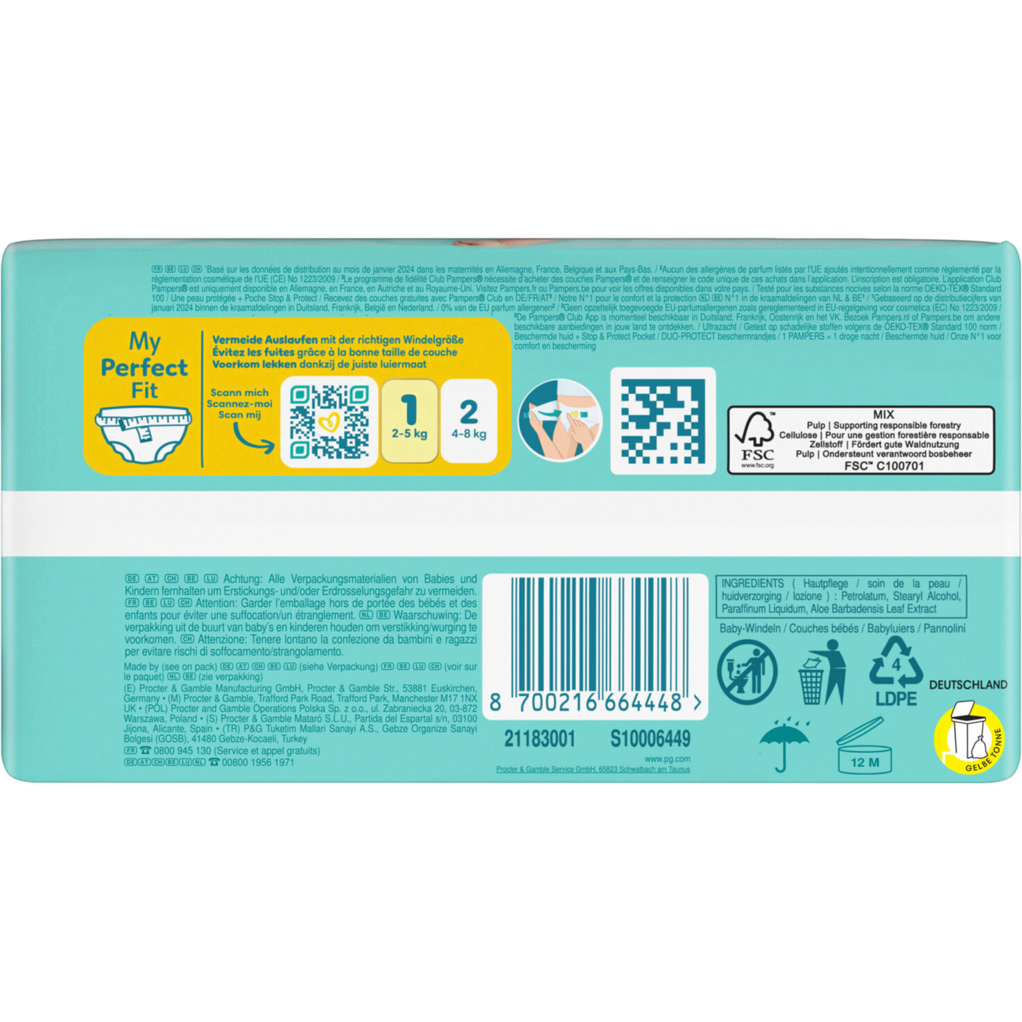 Pampers Premium Protection Grösse 1 Newborn 2-5kg 24 Stück