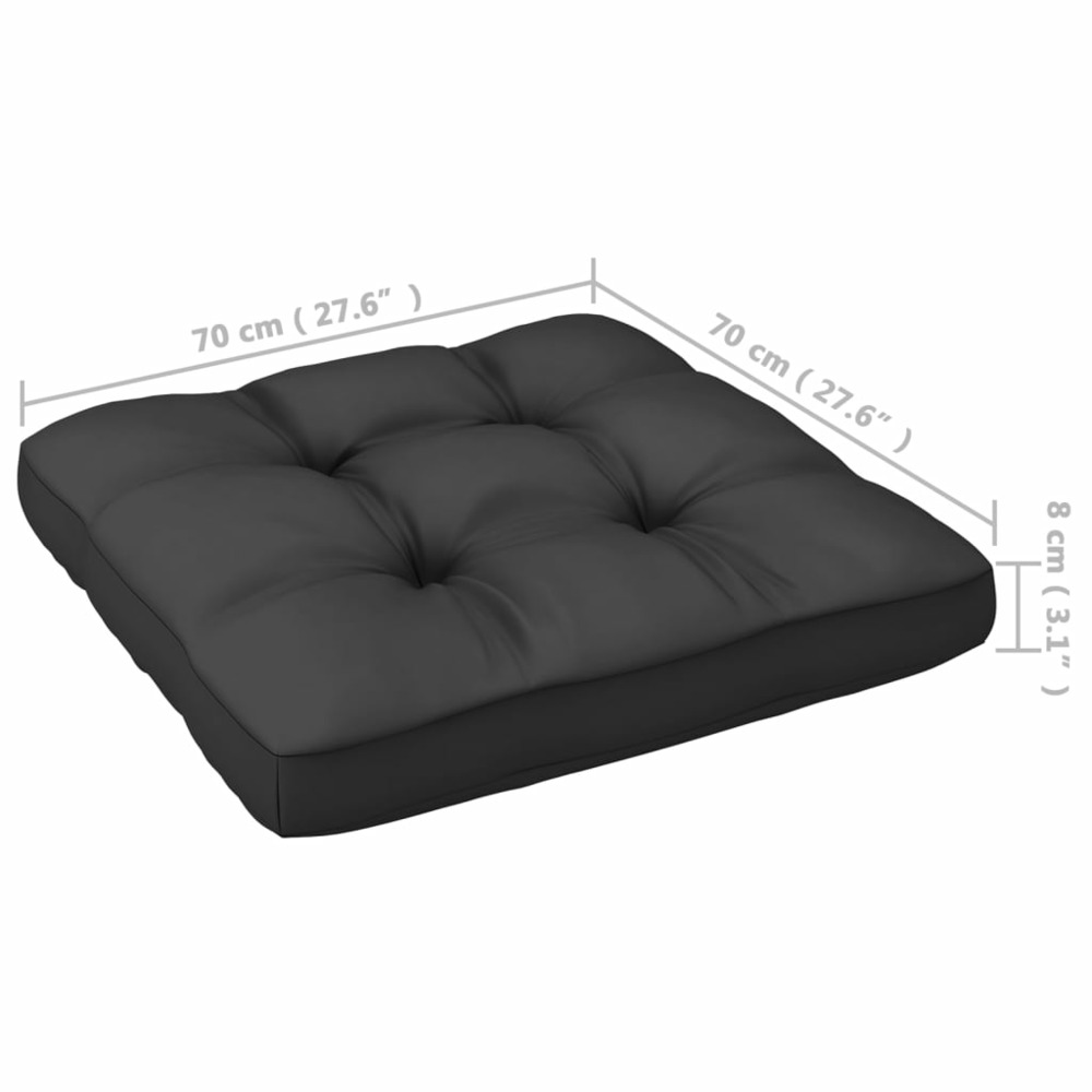 Salon de jardin meuble d'extérieur ensemble de mobilier 11 pièces avec coussins anthracite pin massif