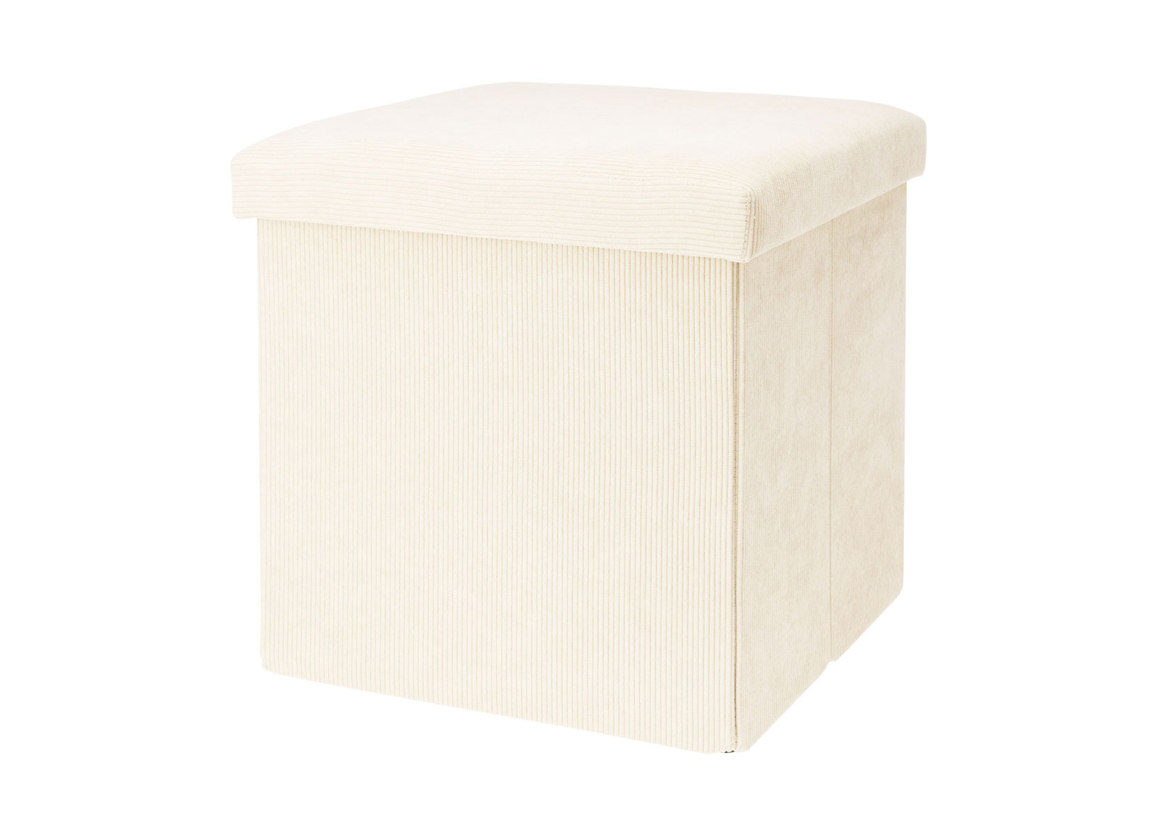 Sitzhocker aus Cordstoff 38x38x38cm Natur