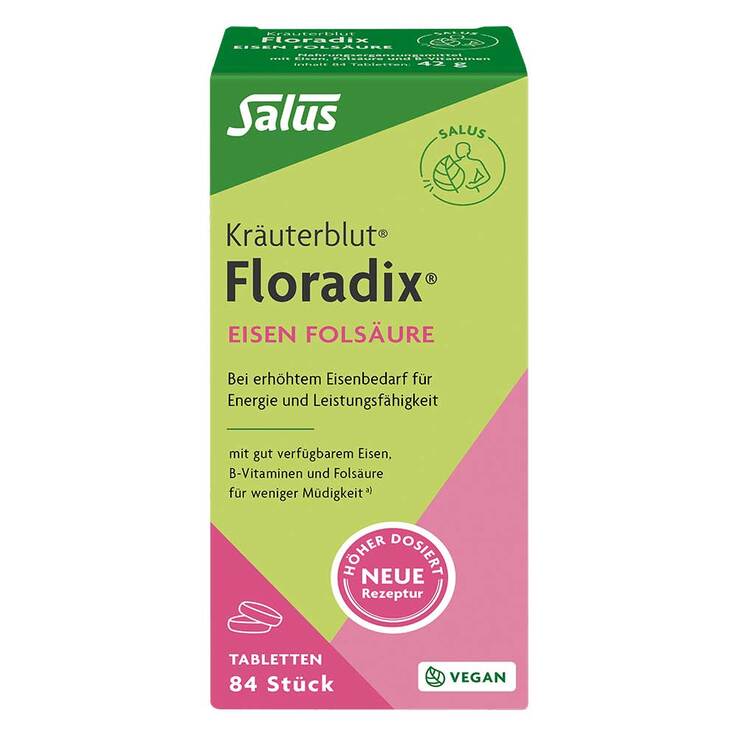 Floradix Eisen Folsäure Tabletten, 84 St