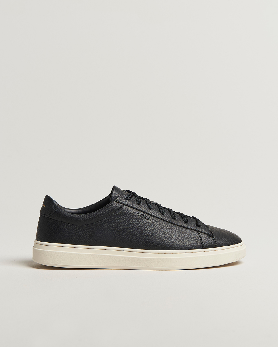 BOSS BLACK Kieran Grained Leather Sneaker Black