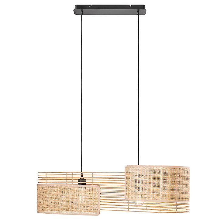 Suspension Jaffna 2 lumières réglable E27 IP20 60W Nordlux naturel