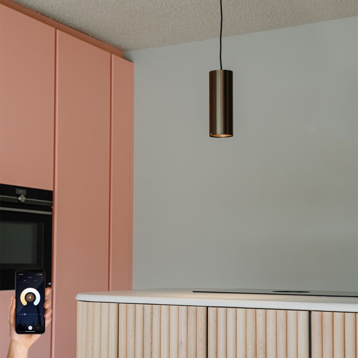 Smart hanglamp donkerbrons incl. Wifi GU10 50mm - Tubo