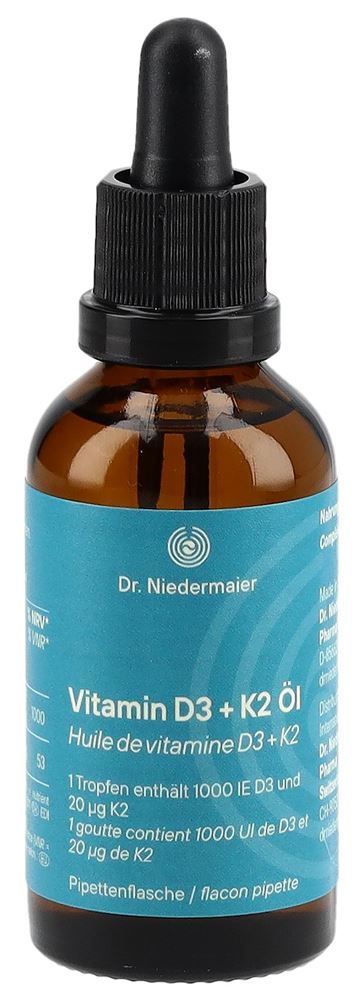 Dr. Niedermaier Vitamin D3 + K2<br>50 ml, Glasflasche, Öl