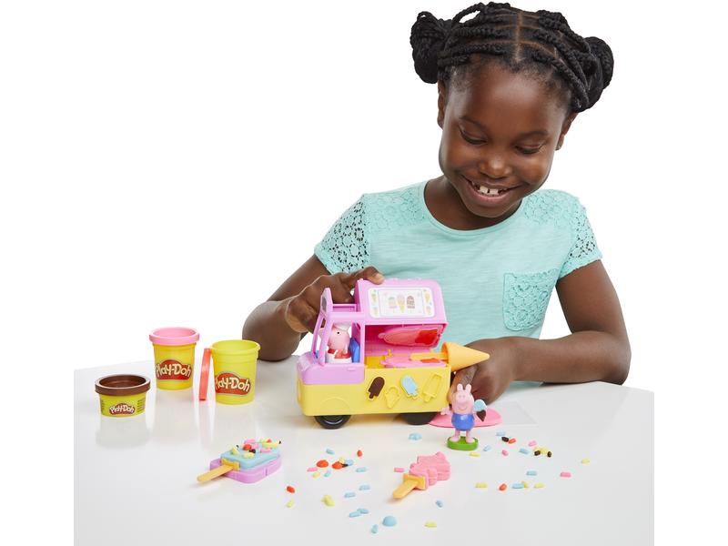 Play-Doh Knetspielzeug Peppa`s Ice Cream Playset Peppas Eiscreme-Spielset mit 5 Knetdosen
