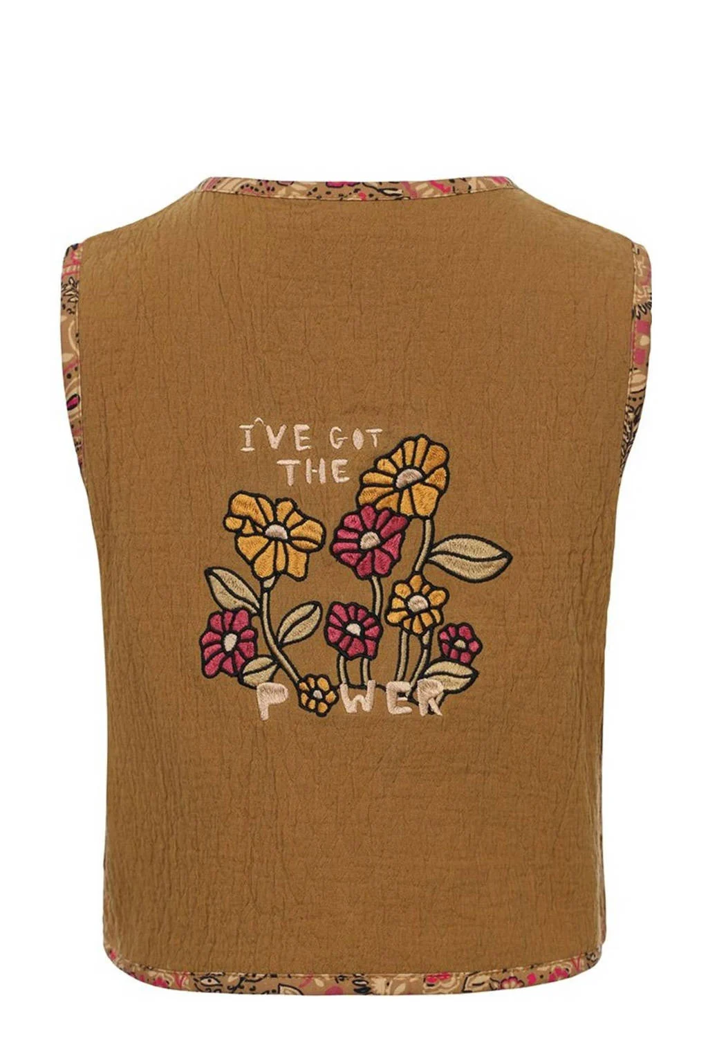 LOOXS reversible gilet met paisleyprint bruin/roze