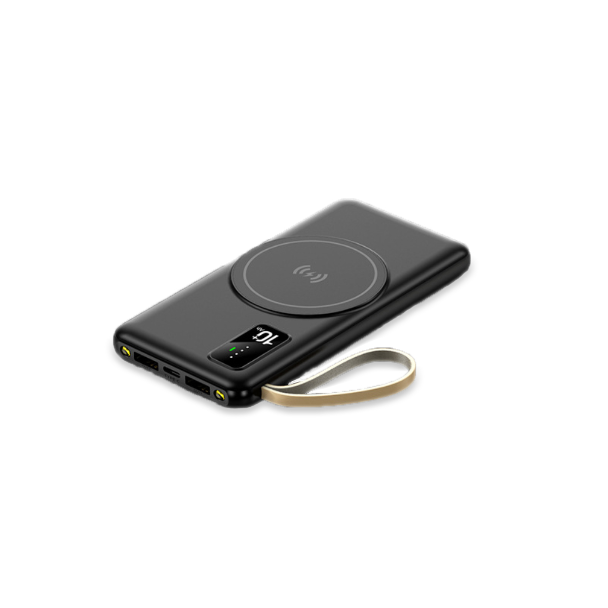 Power Bank Smartek de 10000mAh com 4 cabos de carregamento e carregamento sem fio.