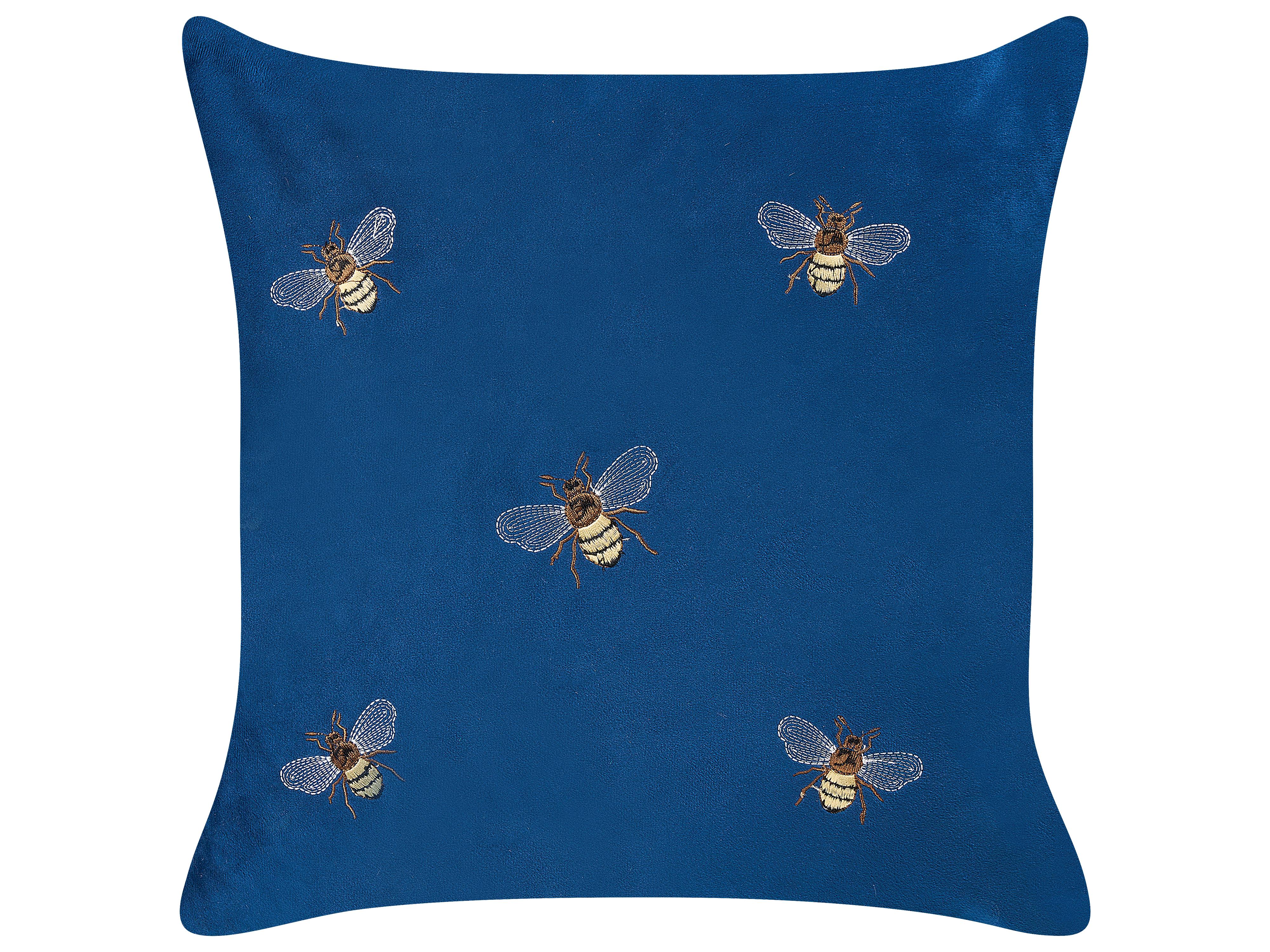 Set van 2 sierkussens TALINUM Fluweel 45 x 45 cm Blauw dierenprint