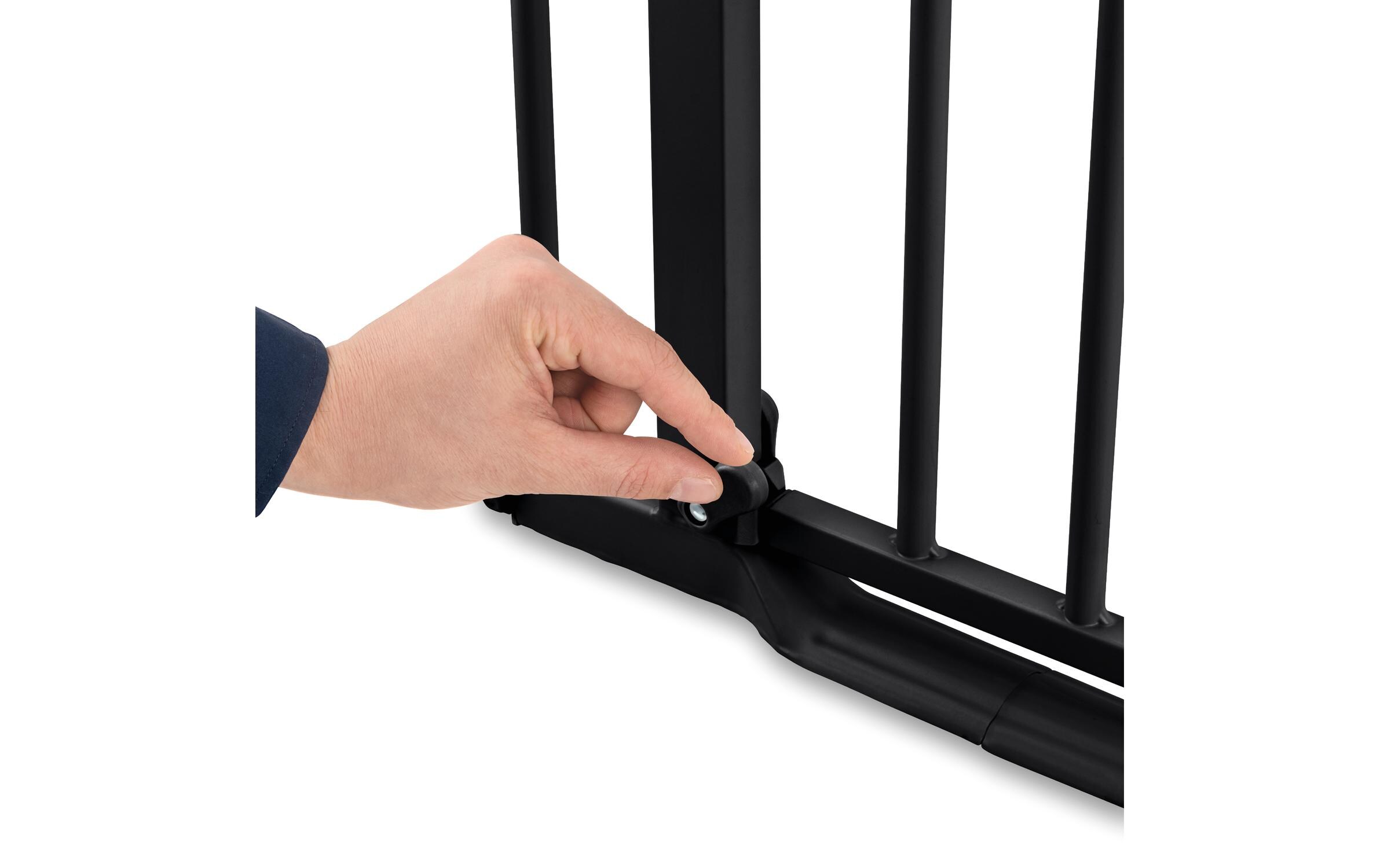 Türschutzgitter Clear Step 2 Schwarz 75 cm - 80 cmBarrierefreies, manuell schliessendes Tür- und Treppenschutzgitter-Set