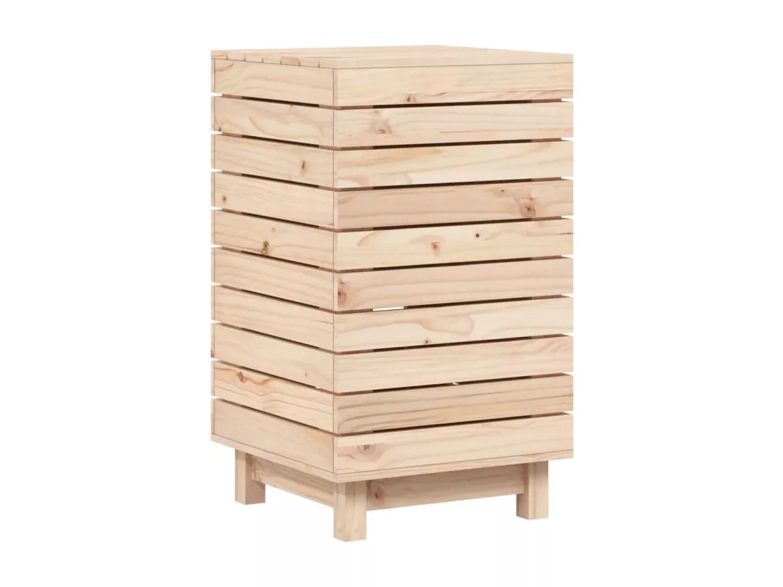 Panier à linge 44x44x76 bois massif de pin