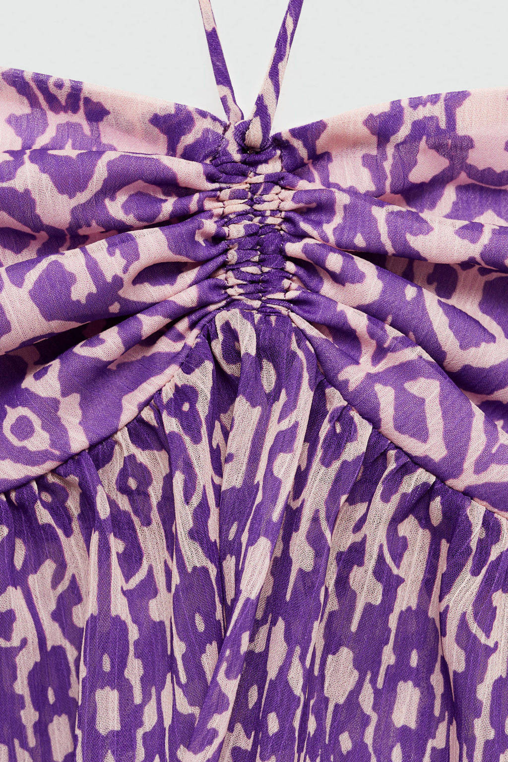 MANGO TEEN strapless top met all over print paars/roze
