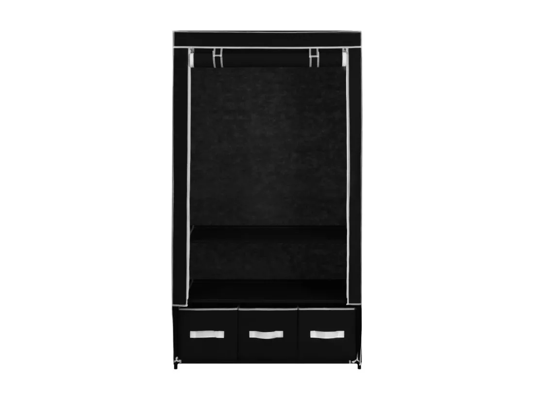 Garde-robe Noir 87 x 49 x 159 cm Tissu