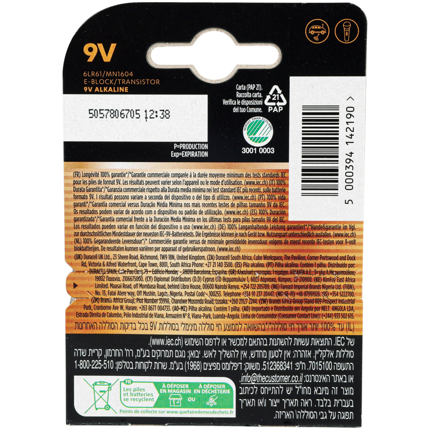 Duracell Batterie PLUS 9V/6LR61 1 Stück