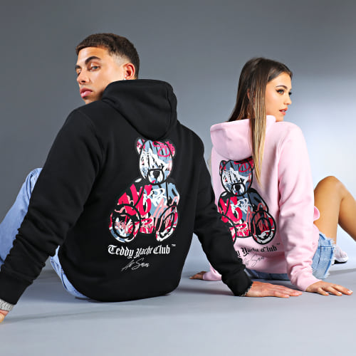 Sweat Capuche Femme Art Series Pink Rose Pastel