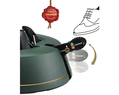 Krinner Basic S groene kerstboomstandaard, max. boomhoogte 200 cm, max. stamdiameter 9 cm