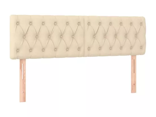Sommier tapissier avec matelas et LED Crème 160x200 cm Tissu