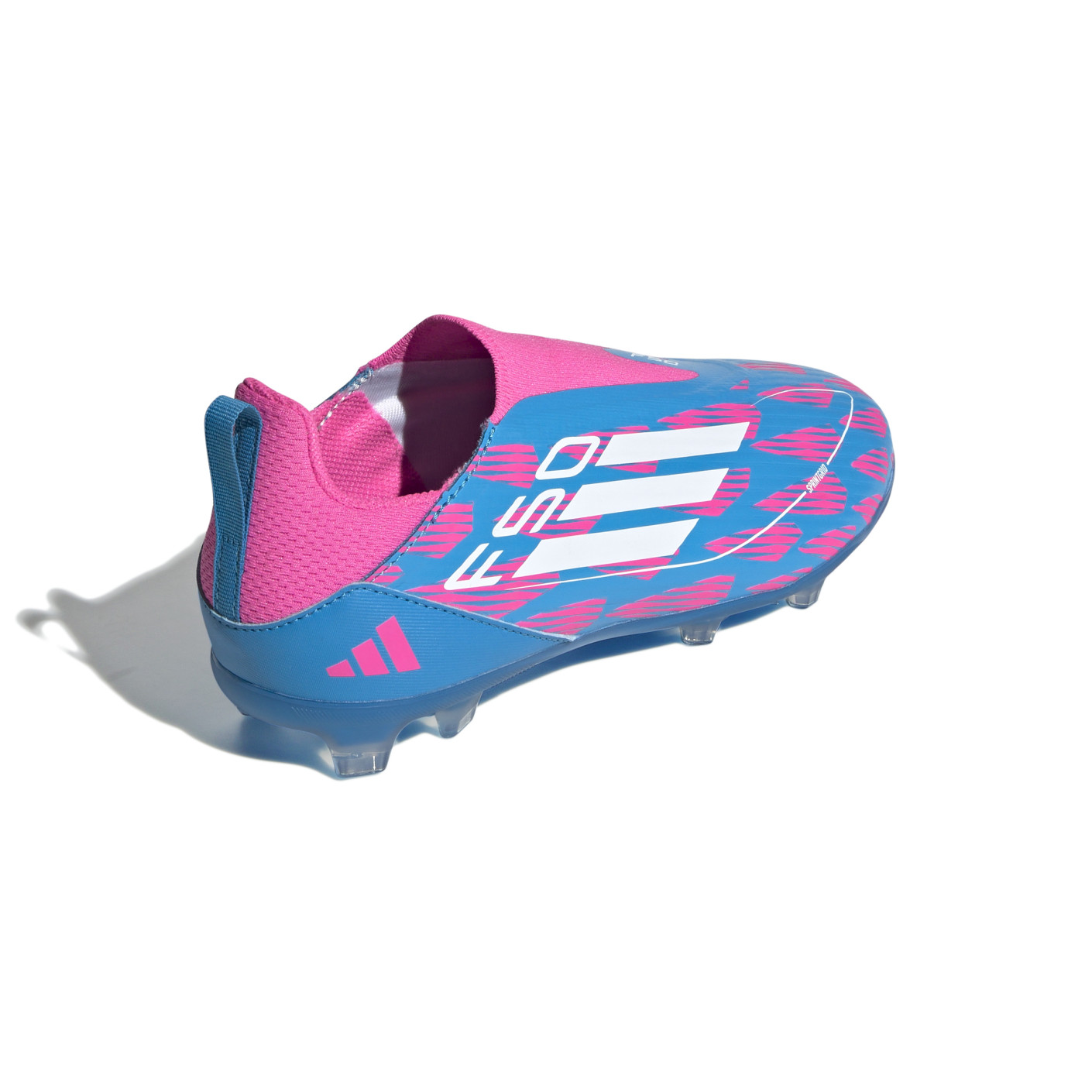 Adidas F50 League Veterloze Gras / Kunstgras Voetbalschoenen (MG) Kids Blauw Roze Wit
