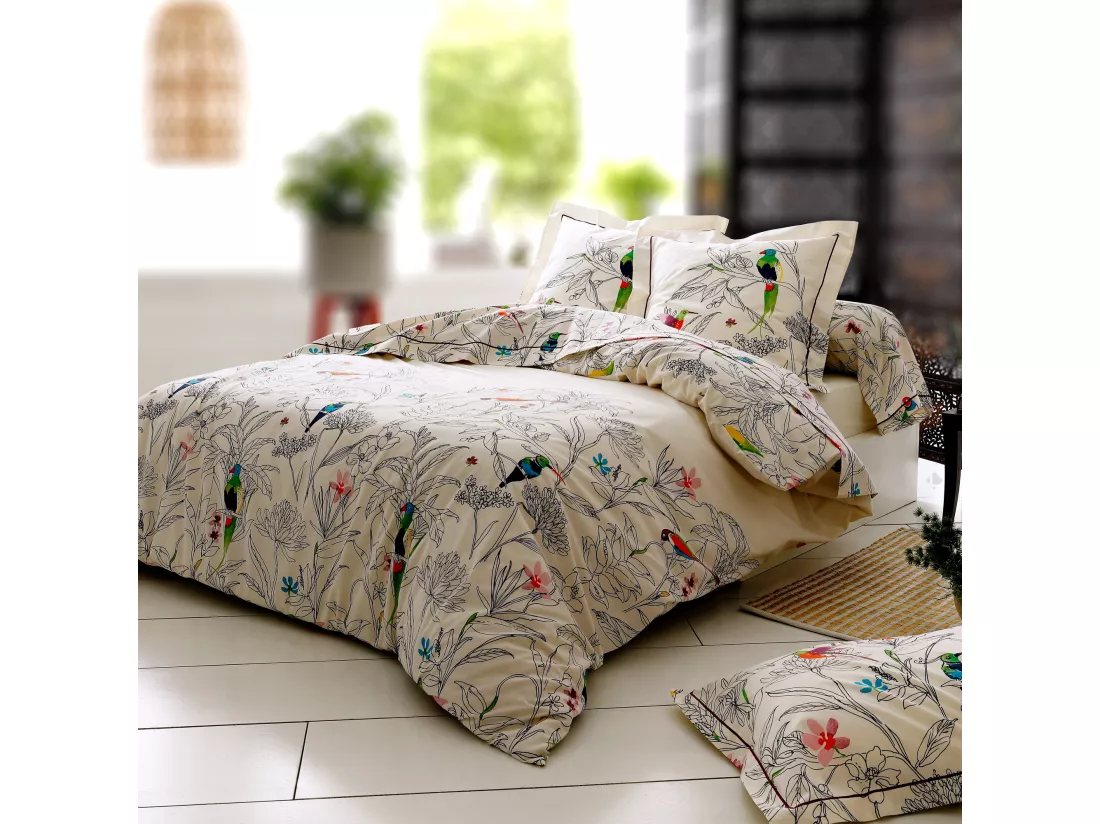 Taie de traversin 200x43 cm coton AMAZONIA ecru