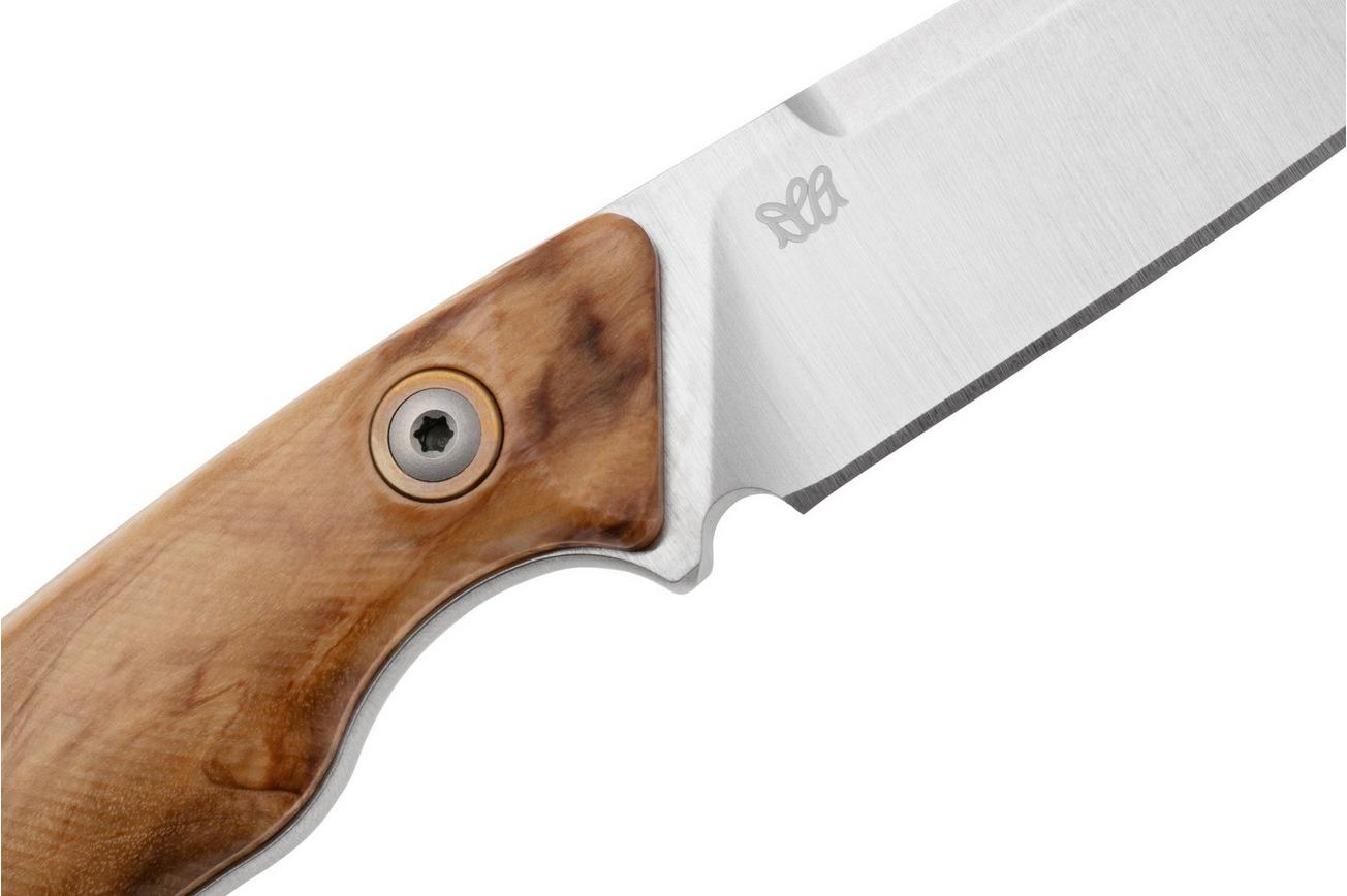 MKM Pocket Tango 2 Lambsfoot PT2-O Olive Wood vaststaand mes, David C. Andersen design