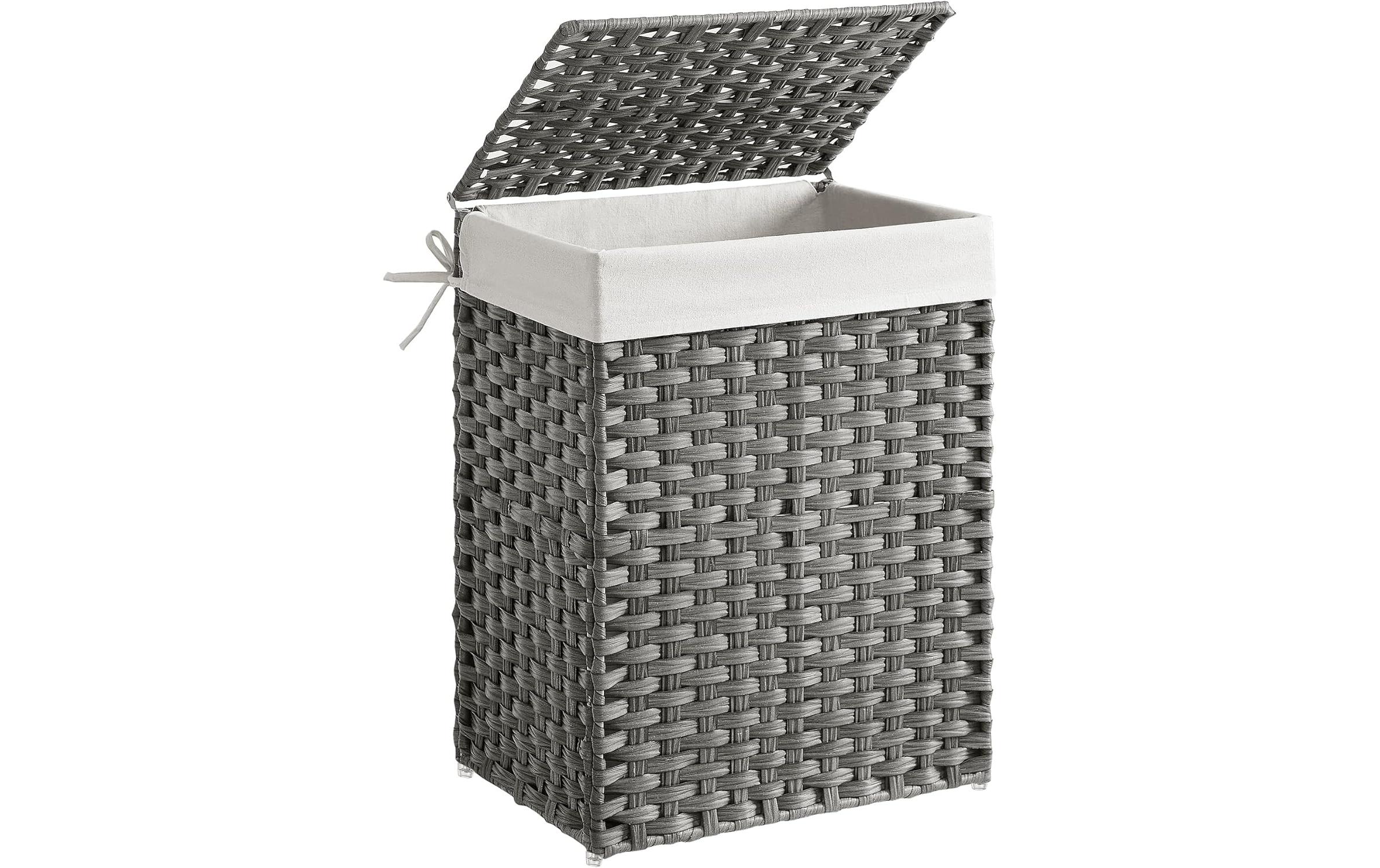 Wäschekorb 90 L, GrauWäschekorb Polyrattan