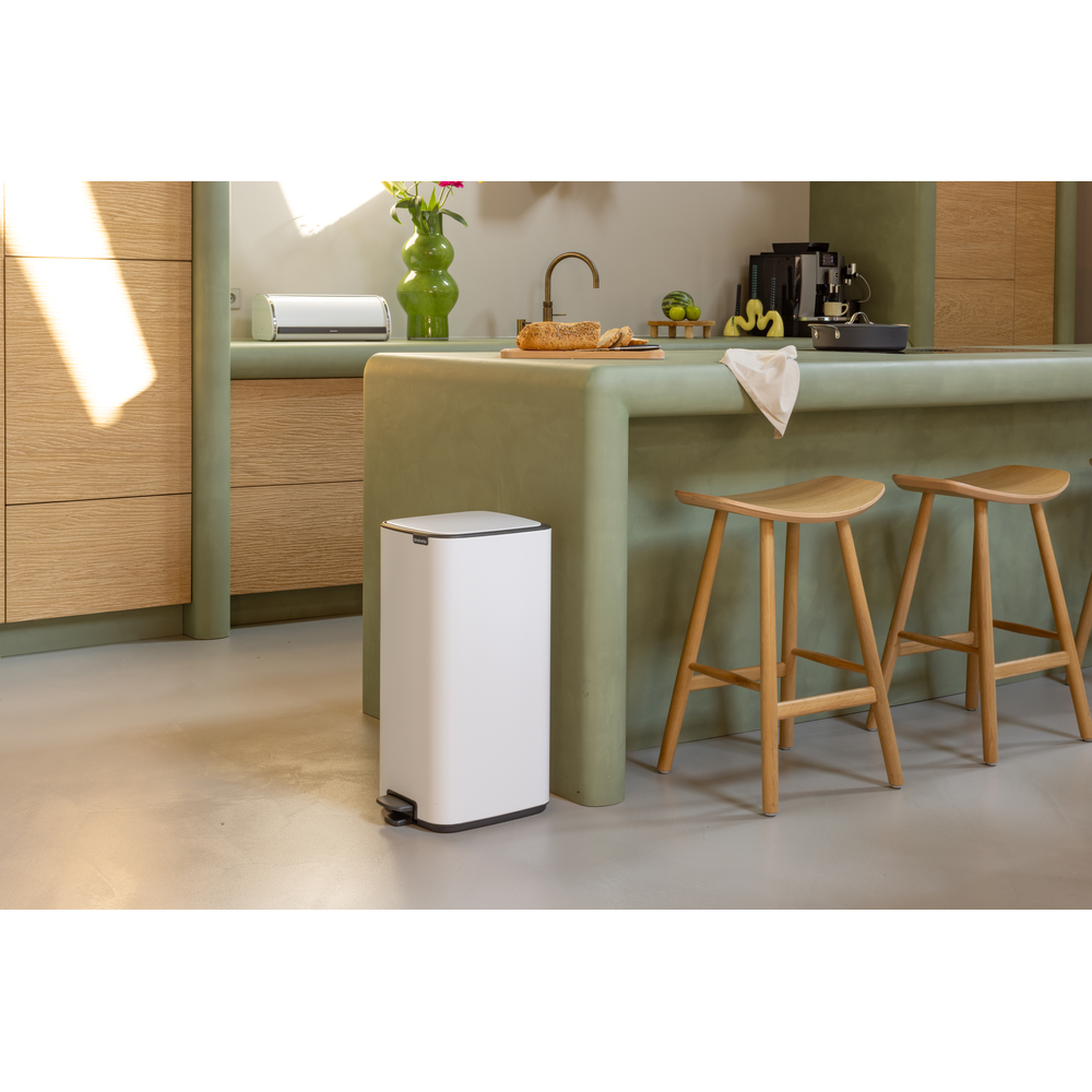 Brabantia Bo Pedaalemmer 30L, kunststof binnenemmer - White