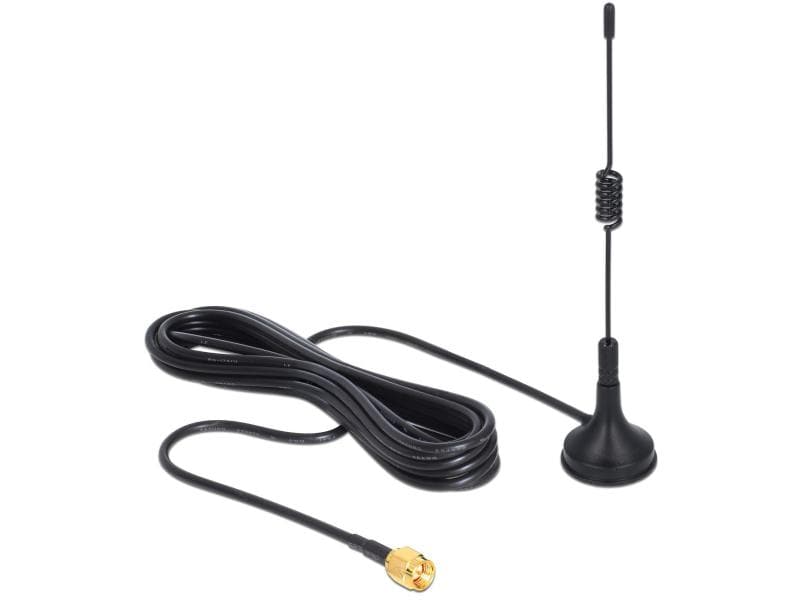 Delock Antenne ISM 433 MHz SMA 3 dBi Rundstrahl Delock ISM 433 MHz Antenne SMA 3 dBi omnidirektional starr mit magnetischem Standfuss schwarz