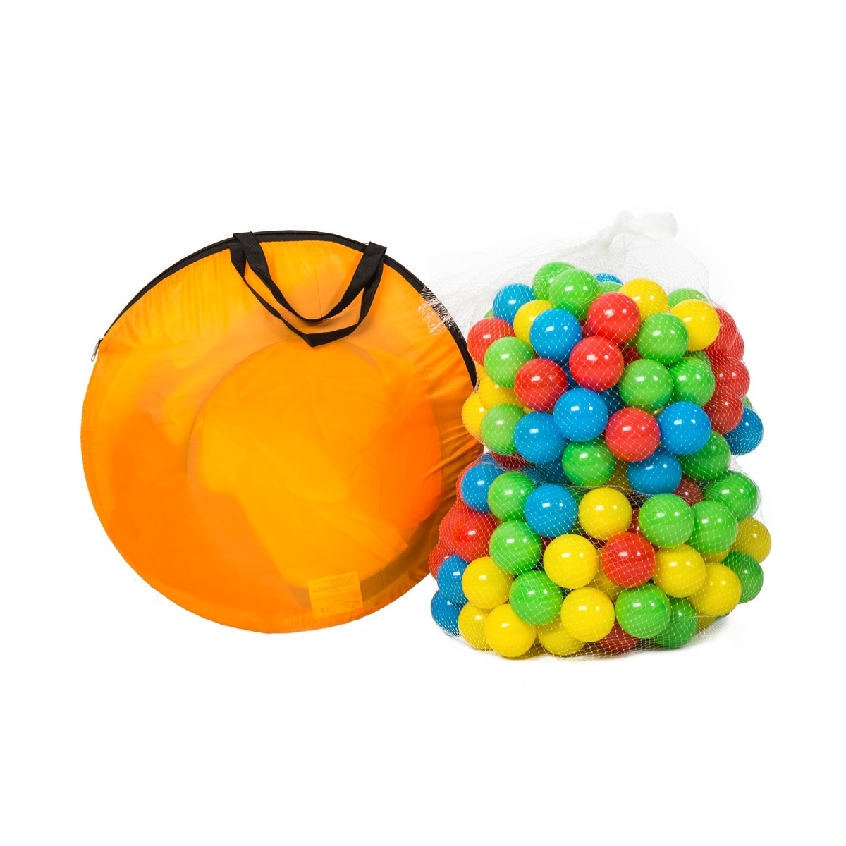 Leketelt pyramide med tunnel og 200 baller - flerfarget