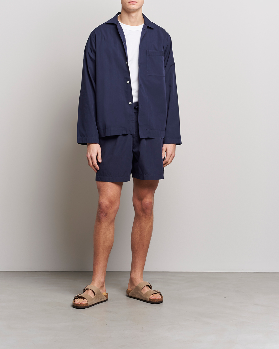Tekla Poplin Pyjama Shorts True Navy