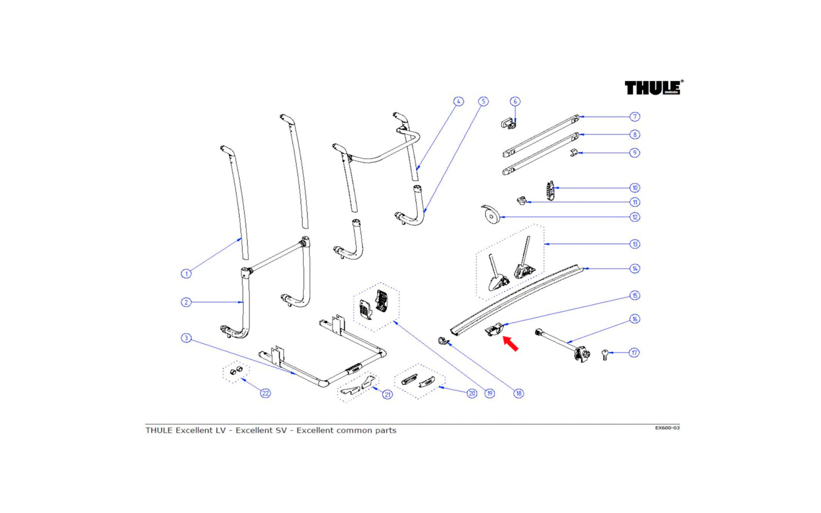 Thule Schienen-Gleiter passend zu Excellent / Elite G2 (2 Stück)