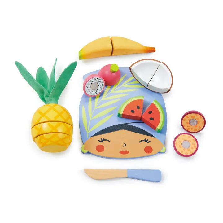 Tender Leaf Toys Planche à découper fruits tropicaux