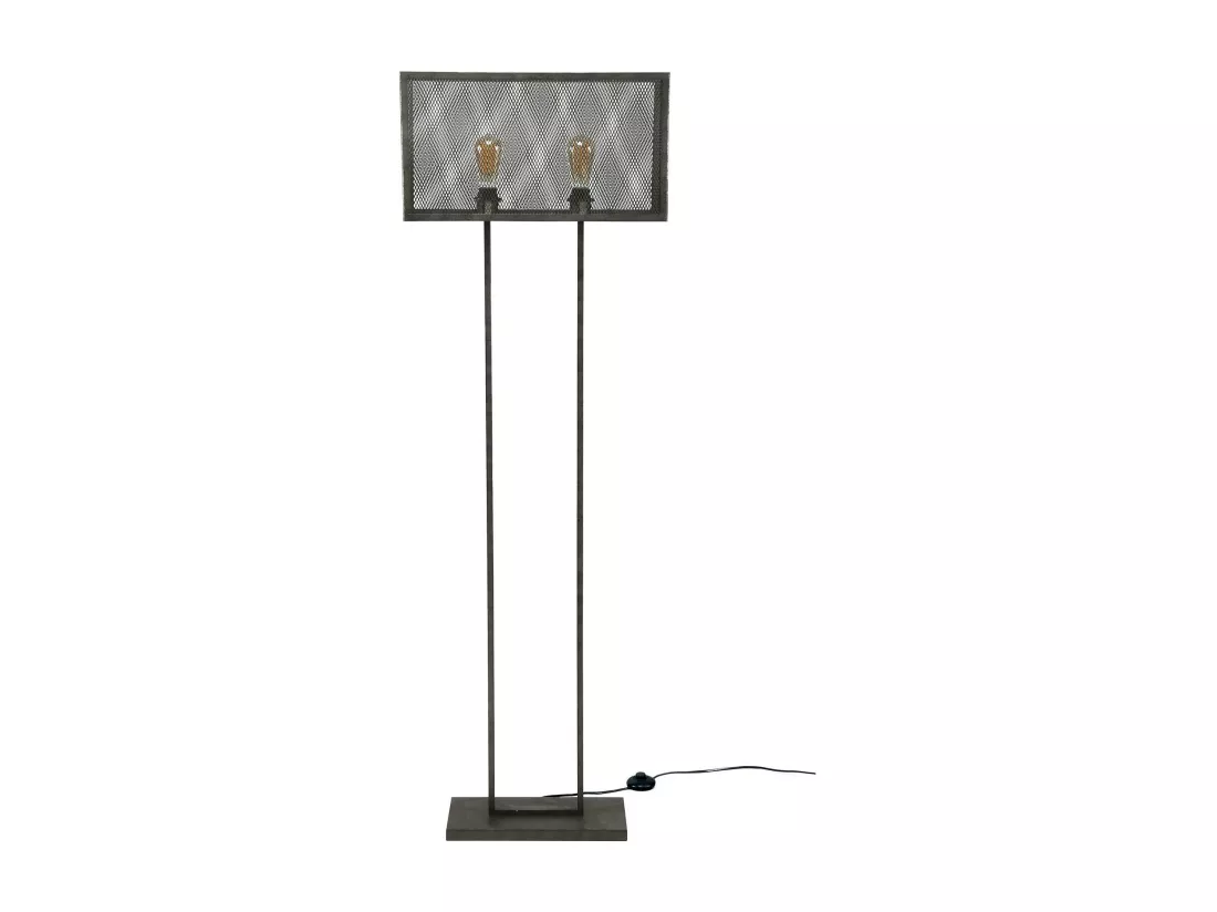 Lampadaire industriel grillagé forme rectangle RALF