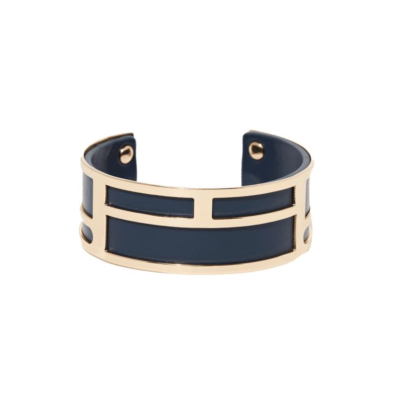 Bracelet émail simili cuir Bleu 